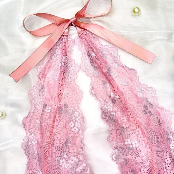 BEAUTIFUL Pink Purple Stretchy Lace Teddy - Picture 5 of 8